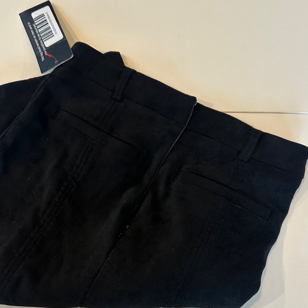 NWT Olivia Grey Black Women's Suede-Look Pencil Skirt - Picture 3 of 3
